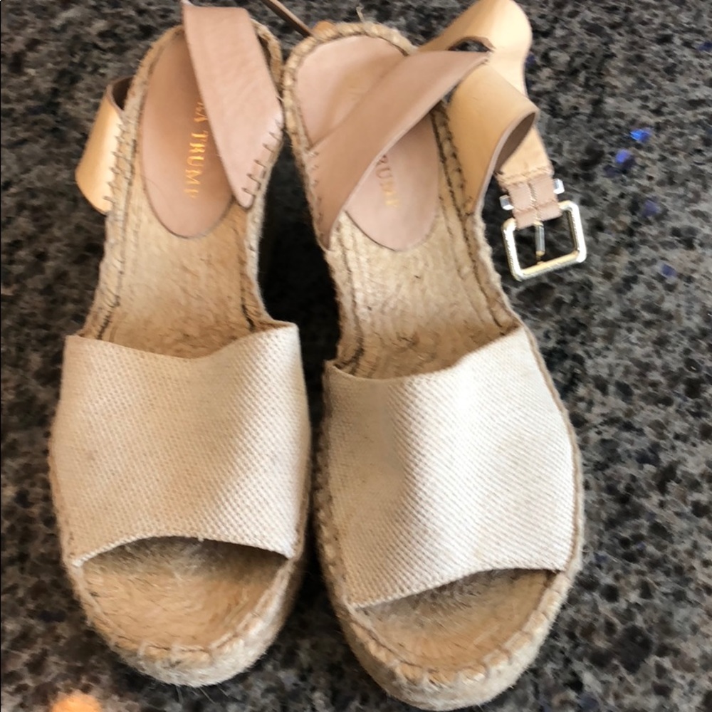 Leather and canvas espadrille